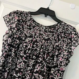 Banana Republic Black Floral Blouse